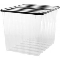2 x Plastic Storage Boxes 110 Litres Extra Large - Clear & Black Supa Nova by Strata