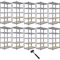 10 x Q-Rax Grey Metal Racking Units 120 x 50 x 180cm