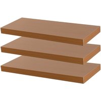 60cm Brown Modern Floating Shelves - Pack of Three